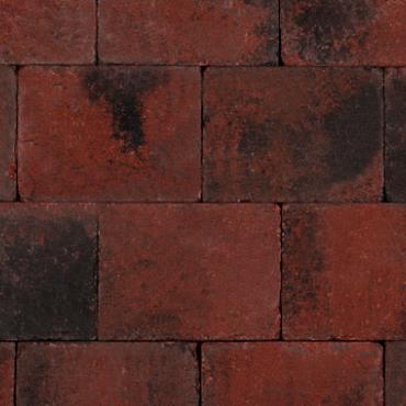 Trommelsteen 20x15x6 rood/zwart