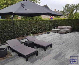 Patio square 40x80x5 cm nero/grey