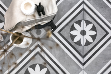 GeoCeramica® 60x60x4 Concreet Flower dec