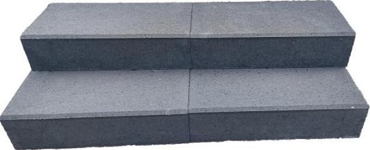 Traptrede 60x30x15 cm indus black kleurecht met facet