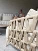Beverly 3 seater bench latte with 7 cushions