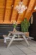 Picknicktafel Basis 180 cm vuren gedroogd, grijs geïmpregneerd