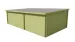 Blokhut Anton met overkapping 40mm groen geïmpregneerd L400xB700xH217cm