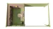 Blokhut Anton met overkapping 40mm groen geïmpregneerd L400xB700xH217cm