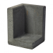 L Hoekelement 50x50x120 zwart