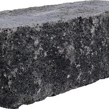 Splitrock hoekstuk trommel 29x13x11 cm grijs/zwart geknipte kopse kant