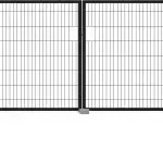 Draadpoort Metaal Dubbel Zwart 180x300cm
