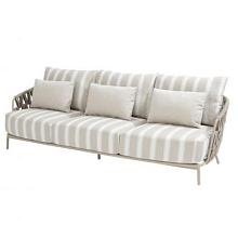 Beverly 3 seater bench latte with 7 cushions