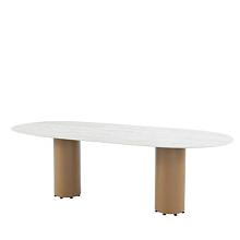 Colorado ovaal tafelblad keramisch travertin 240 x 105 cm