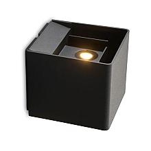 Tolosa - vierkant zwart wandlamp | up & down | warmwit | 2 x 4 watt | dimbaar | OutdoorPro+ | 12 vol