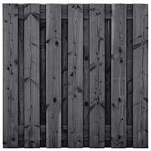 Tuinscherm Wolfsburg, zwart geïmpregneerd douglas, RVS-geschroefd, 15-planks (13+2) 180 x 180 cm