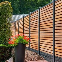 Tuinscherm Prinsenbeek, bangkirai hardhout, RVS-geschroefd, 40-planks (36+4) 180 x 180 cm