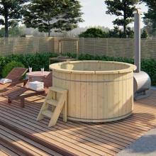 Hottub met externe RVS kachel ø200 cm onbehandeld vuren