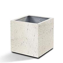 Grigio Cube 40 with wheels - Antique White - Plantruimte 33x33