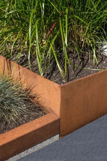 Flexline Borderrand Cortenstaal 24cm lengte 216cm incl. 5 grondnagels en verbindingsset