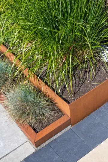 Flexline Borderrand Cortenstaal 24cm lengte 216cm incl. 5 grondnagels en verbindingsset