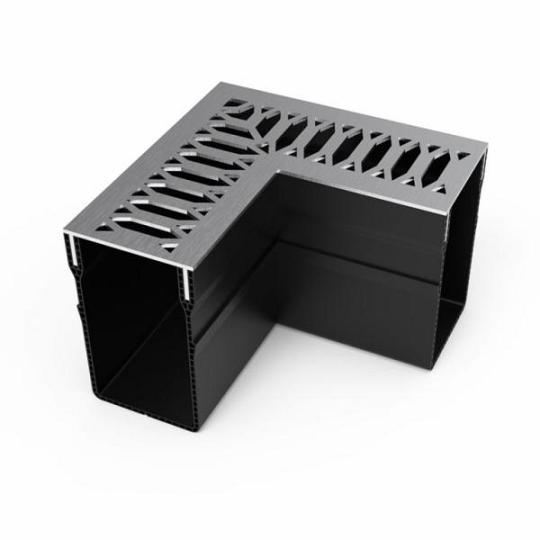 Gardendrain Corner RVS-Inox Viking Line 65/100 mm