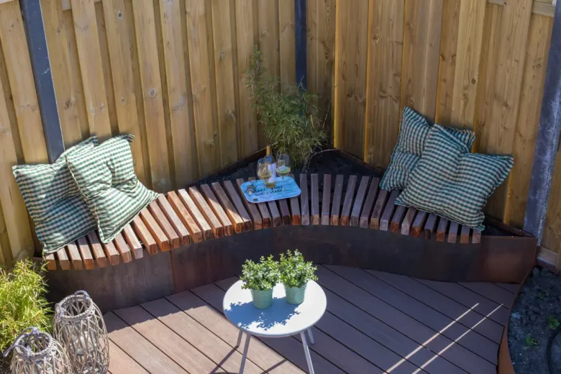 Flexline Borderrand Cortenstaal 40cm lengte 216cm incl. 5 grondnagels en verbindingsset