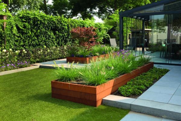 Plantenbak Modulair Corten 150x30x28 cm