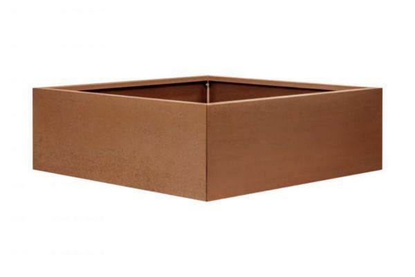 Plantenbak Vlak Corten 120x120x60 cm